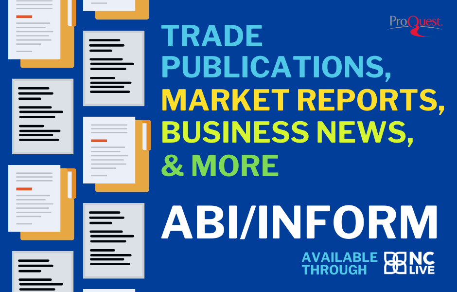 Cartoon reports on the left hand side next to the types of reports users can find in ABI/INFORM.