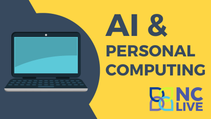 A cartoon of a laptop with the text "AI and Personal Computing."