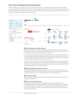 A flyer with information about understanding a Stock Analyst Report.