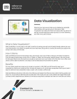 A flyer with information about data visualization on Data-Axle.