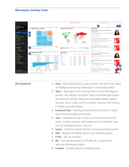 A quick guide to Morningstar Investment Center.