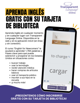 A Spanish poster showing a phone translating the word "cargar" into the English "to charge."