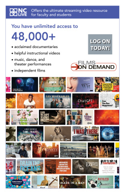 Large text reading "48,000+ films" above images of movies in Films on Demand.