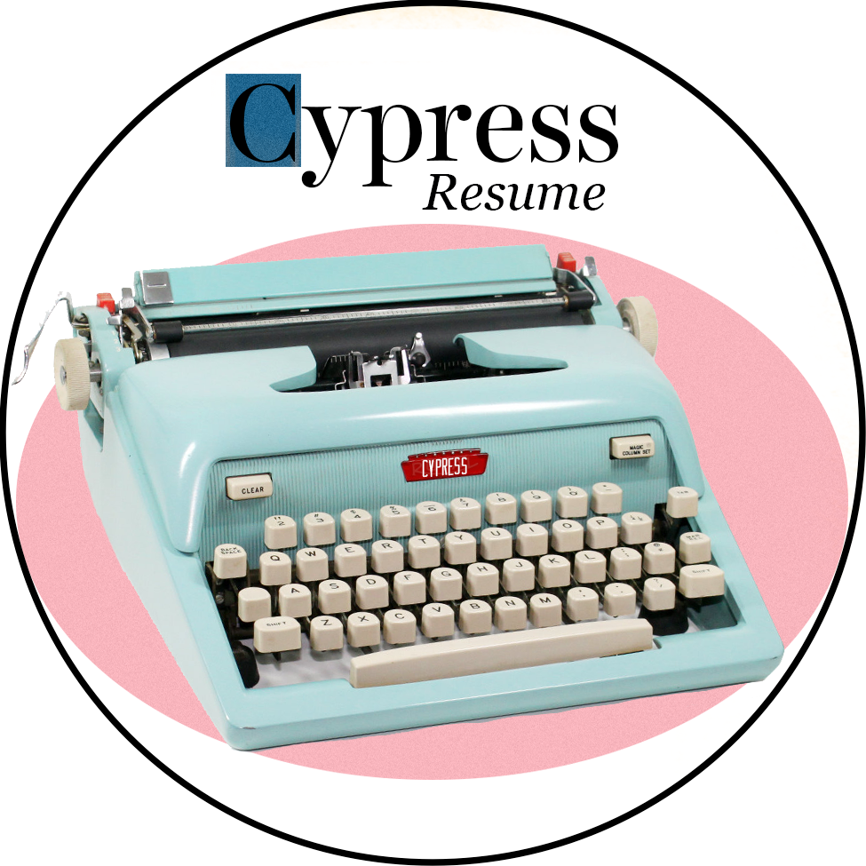 Cypress image with typewriter